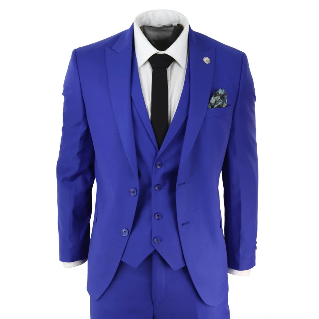WS16 - Königlich Blauer Dreiteiler für Herren: Hochzeit, Abschlussball, Bräutigam! Stilvoll und Unvergesslich!